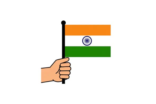 Hand Holding Indian Flag Vector