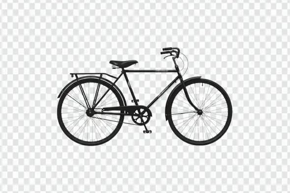 Classic Black City Bicycle Design PNG Clipart