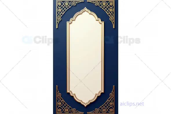 Ornate Gold Frame on Navy Background