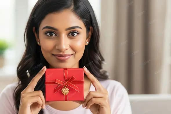 Serene Indian Woman with a Token of Love