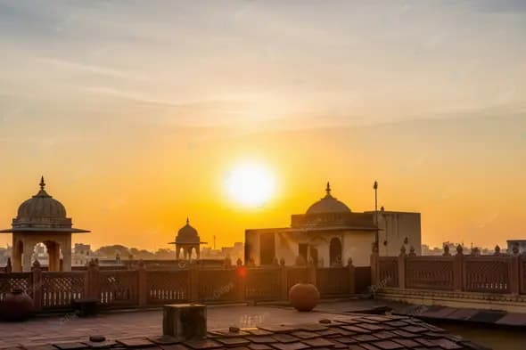 Historic Indian Rooftop at Golden Hour