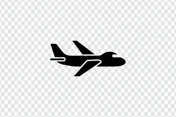 Black Airplane Icon In Flight Silhouette Vector PNG