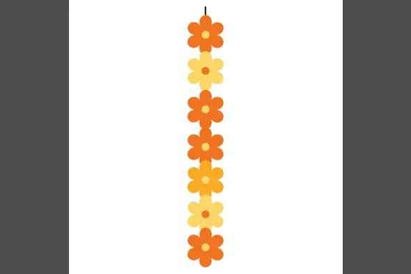 Vertical Flower Chain Vector
