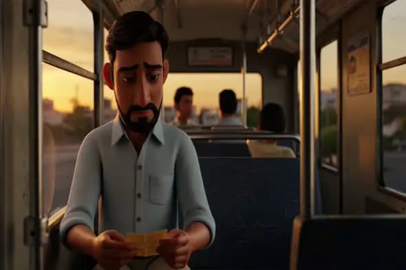Contemplative Commuter: Animated Urban Journey
