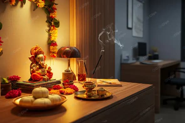 Diwali Home Office Altar