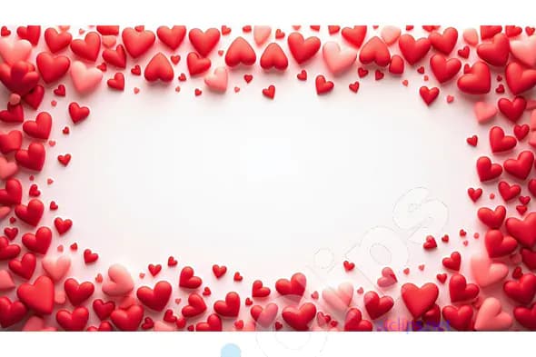 Romantic Heart Frame Background - Valentine's Day Love Template