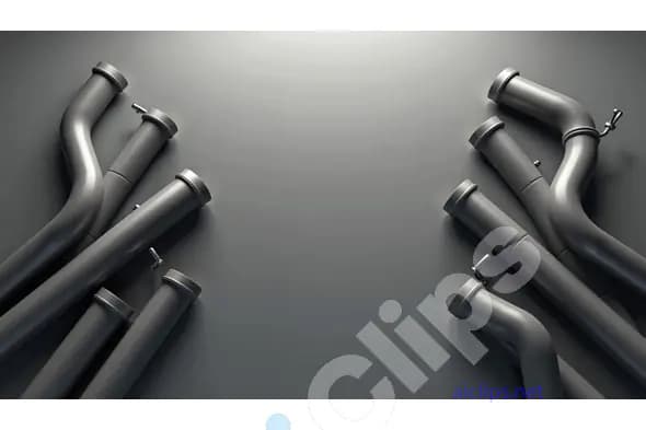 Symmetrical Industrial Pipes on Metallic Background