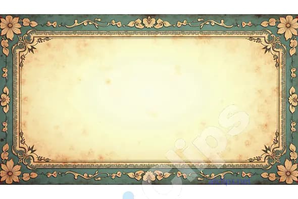 Vintage Floral Border Background with Antique Texture