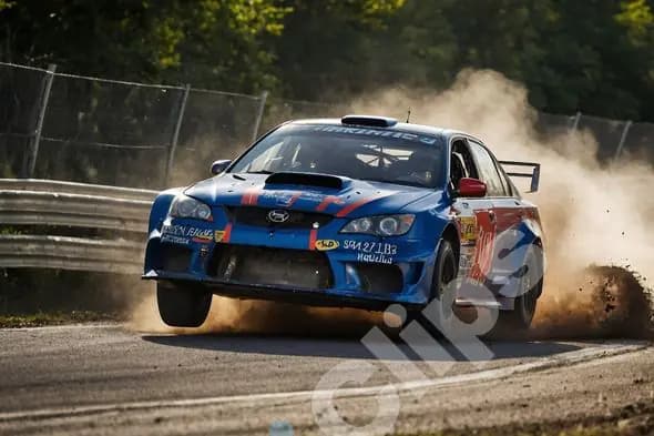 Blue Rally Car Drift