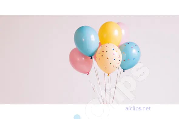 Pastel Balloons with Polka Dots